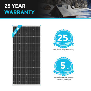 200 Watt Renogy Solar Panel with 25 Year Warranty