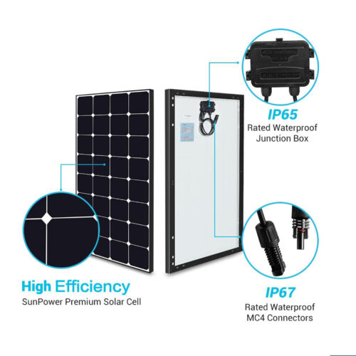 Renogy Eclipse High Quality 100 Watt Solar Panel for RV and Marine