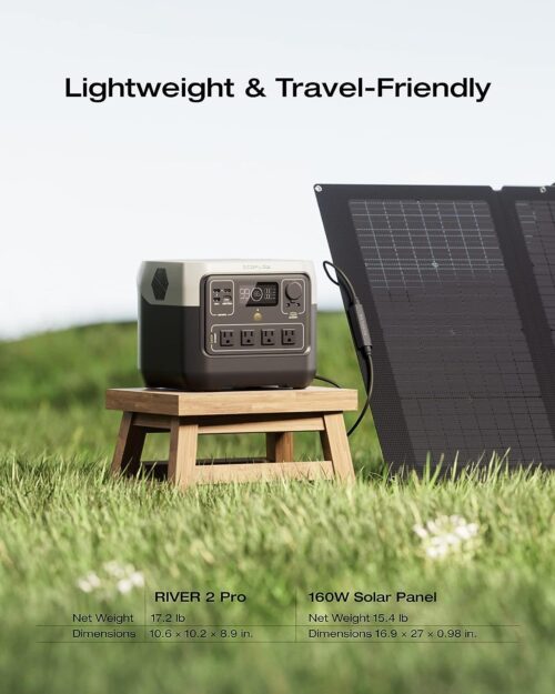 Ecoflow River 2 Pro and 160 Watt Portable Solar Panel