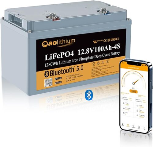 AO Lithium 12V 100AH LiFePO4 Battery with Bluetooth